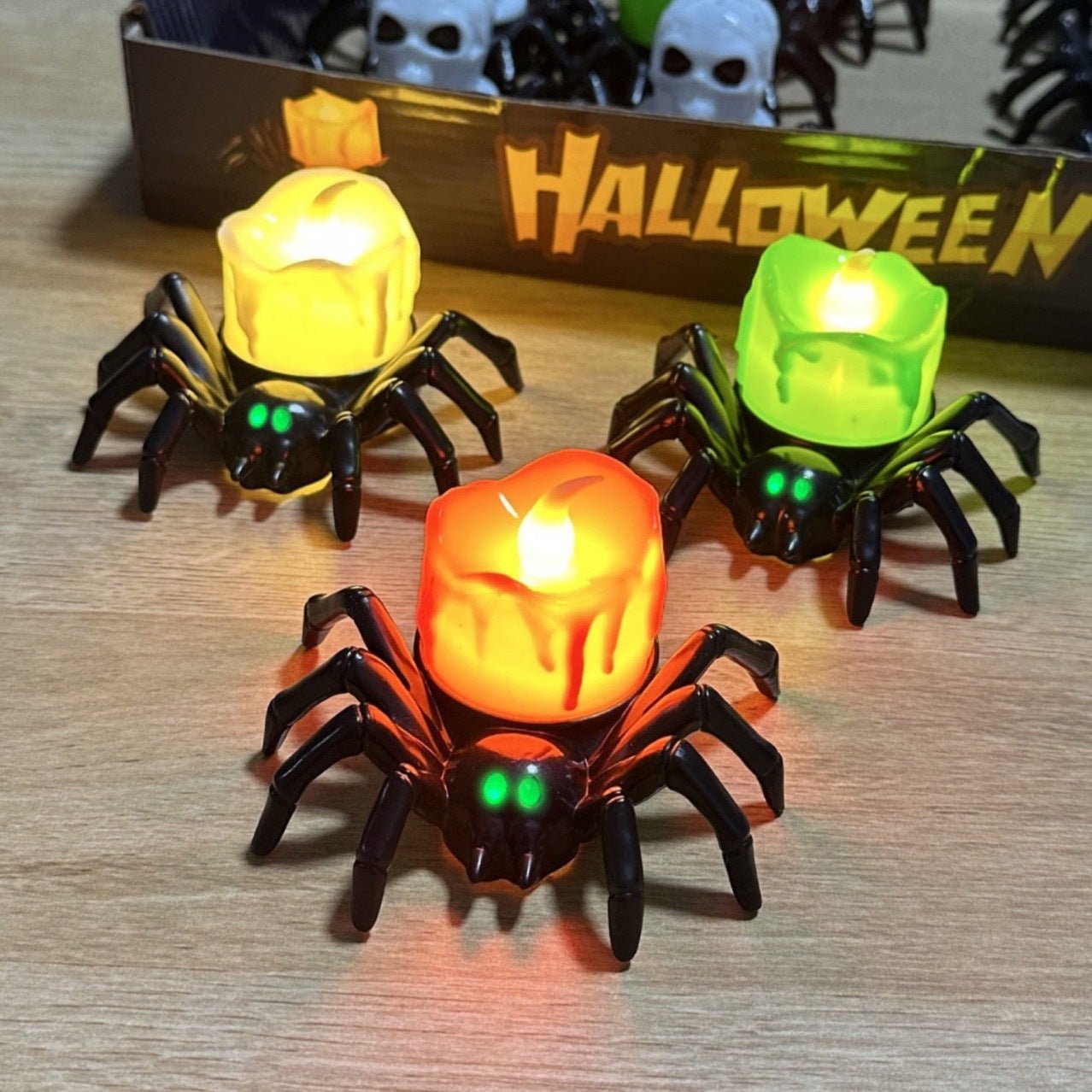 Halloween Spider Night Lights – Party & Haunted House Decor