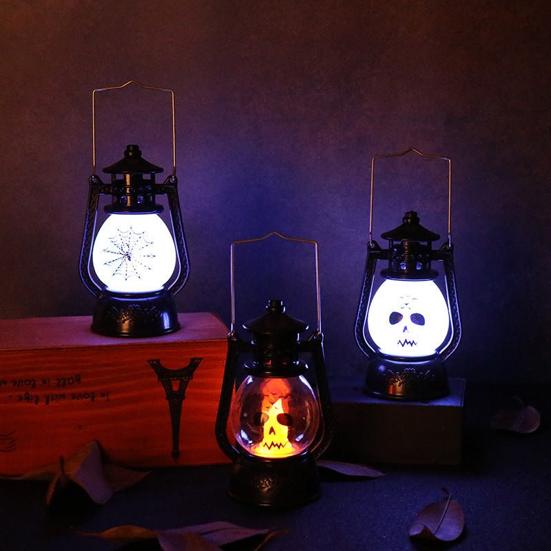 Halloween Vintage Hanging LED Light – Ghost & Spider Nightlight