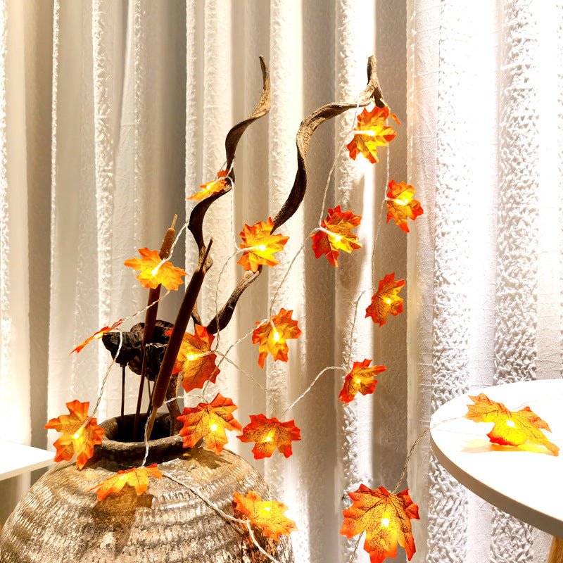 LED Maple Leaf String Lights – Festive Fall & Halloween Decorative Lights