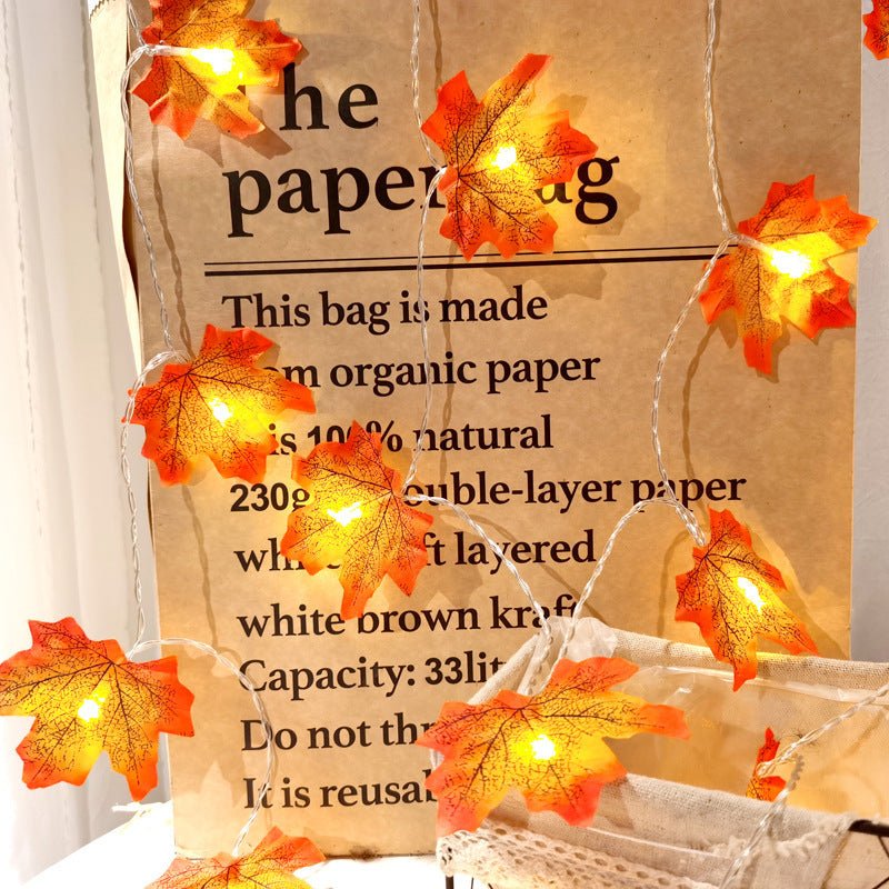 LED Maple Leaf String Lights – Festive Fall & Halloween Decorative Lights