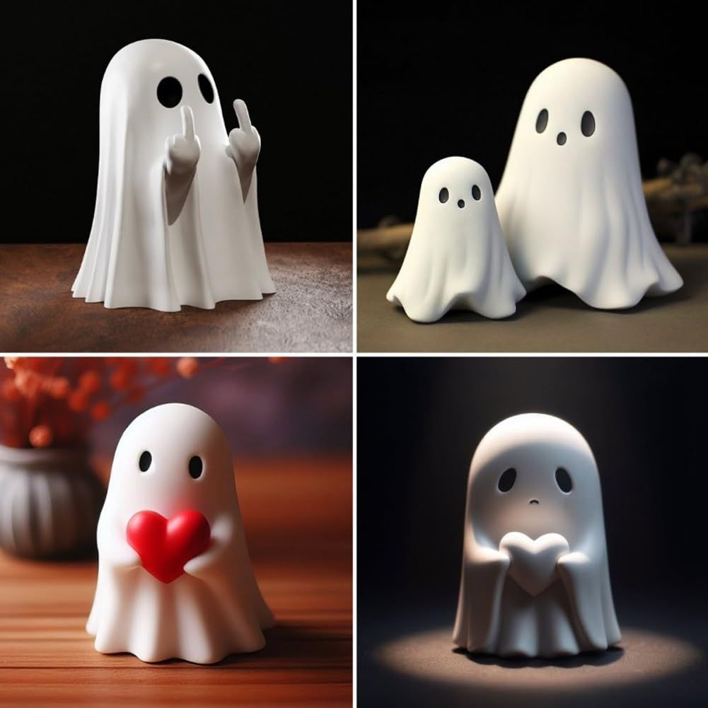 Multi - Functional Ghost Statues – Cute Halloween Home Decorations & Spooky Modern Centerpieces