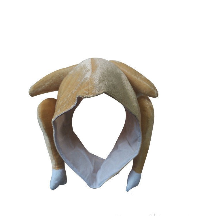 Plush Roasted Turkey Hat – Thanksgiving Costume Party Fun