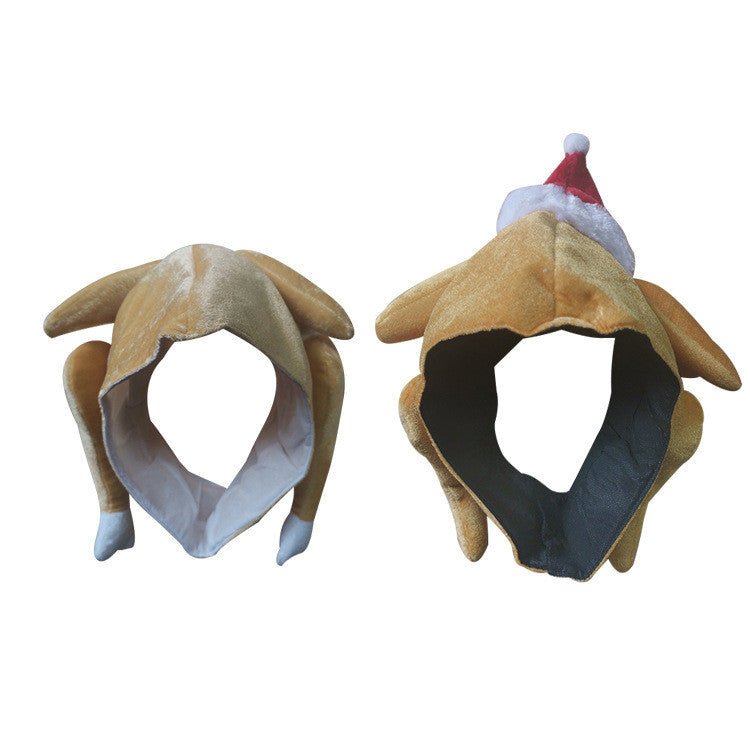 Plush Roasted Turkey Hat – Thanksgiving Costume Party Fun