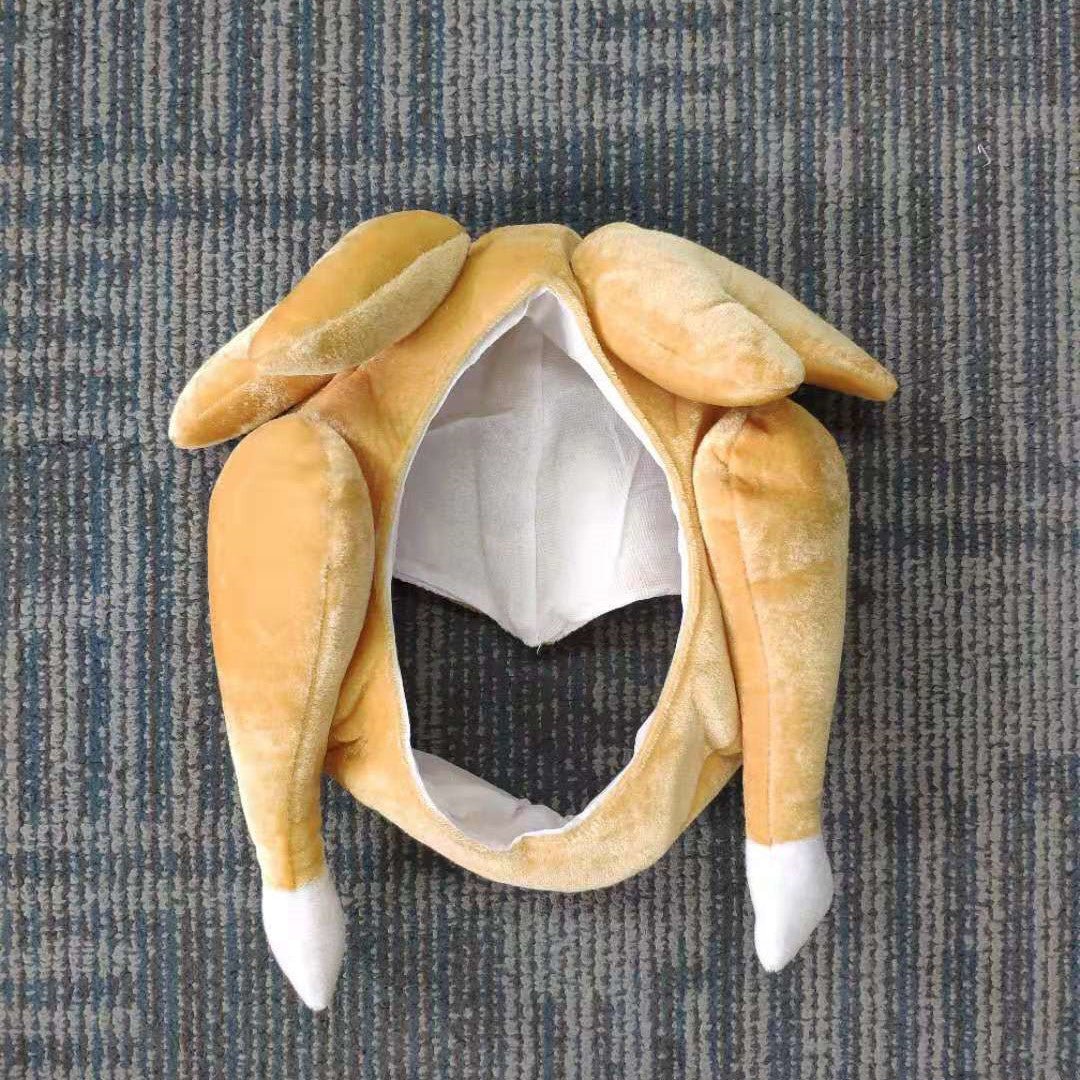 Plush Roasted Turkey Hat – Thanksgiving Costume Party Fun