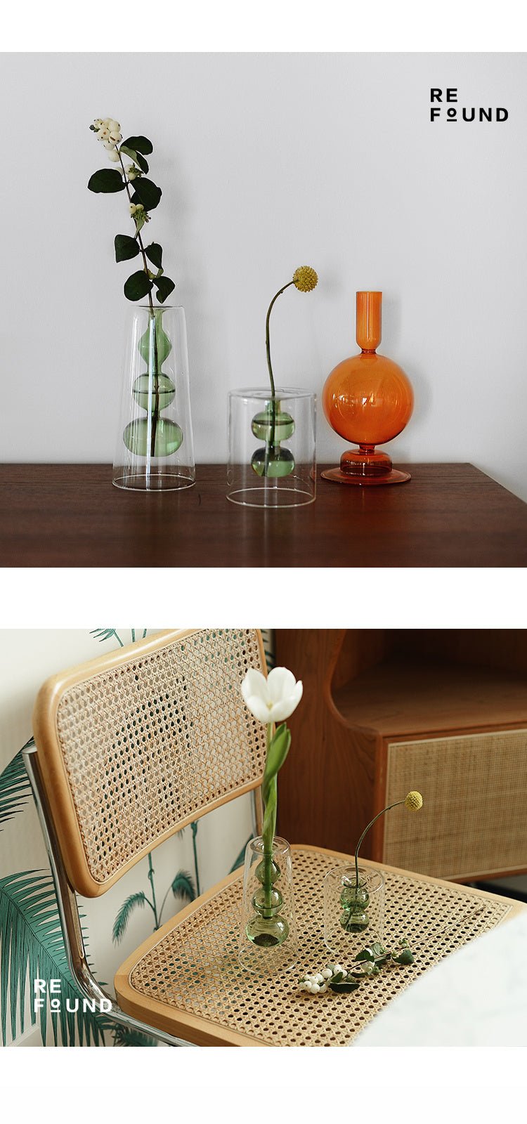 Retro Stained Glass Gourd Vase – Nordic Hydroponic Flower Decor