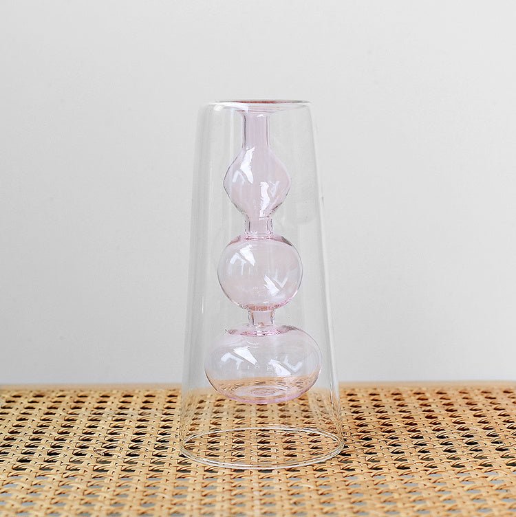 Retro Stained Glass Gourd Vase – Nordic Hydroponic Flower Decor