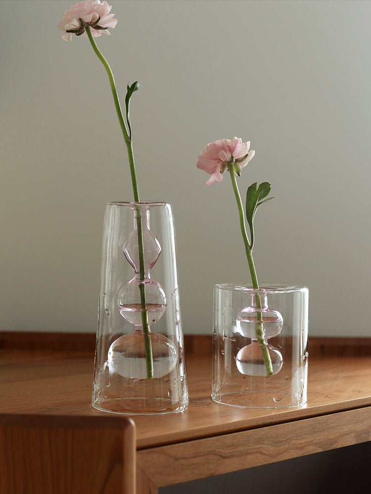 Retro Stained Glass Gourd Vase – Nordic Hydroponic Flower Decor
