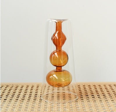 Retro Stained Glass Gourd Vase – Nordic Hydroponic Flower Decor