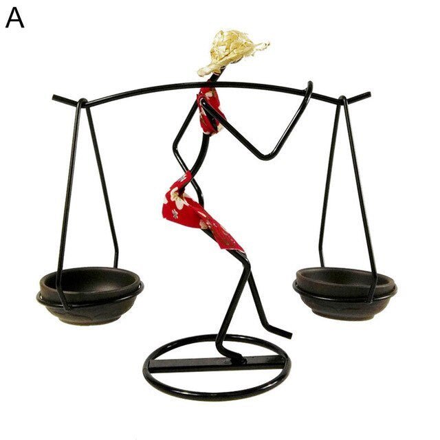 Romantic Girl Candle Holder – Handmade Iron Decorative Candlestick