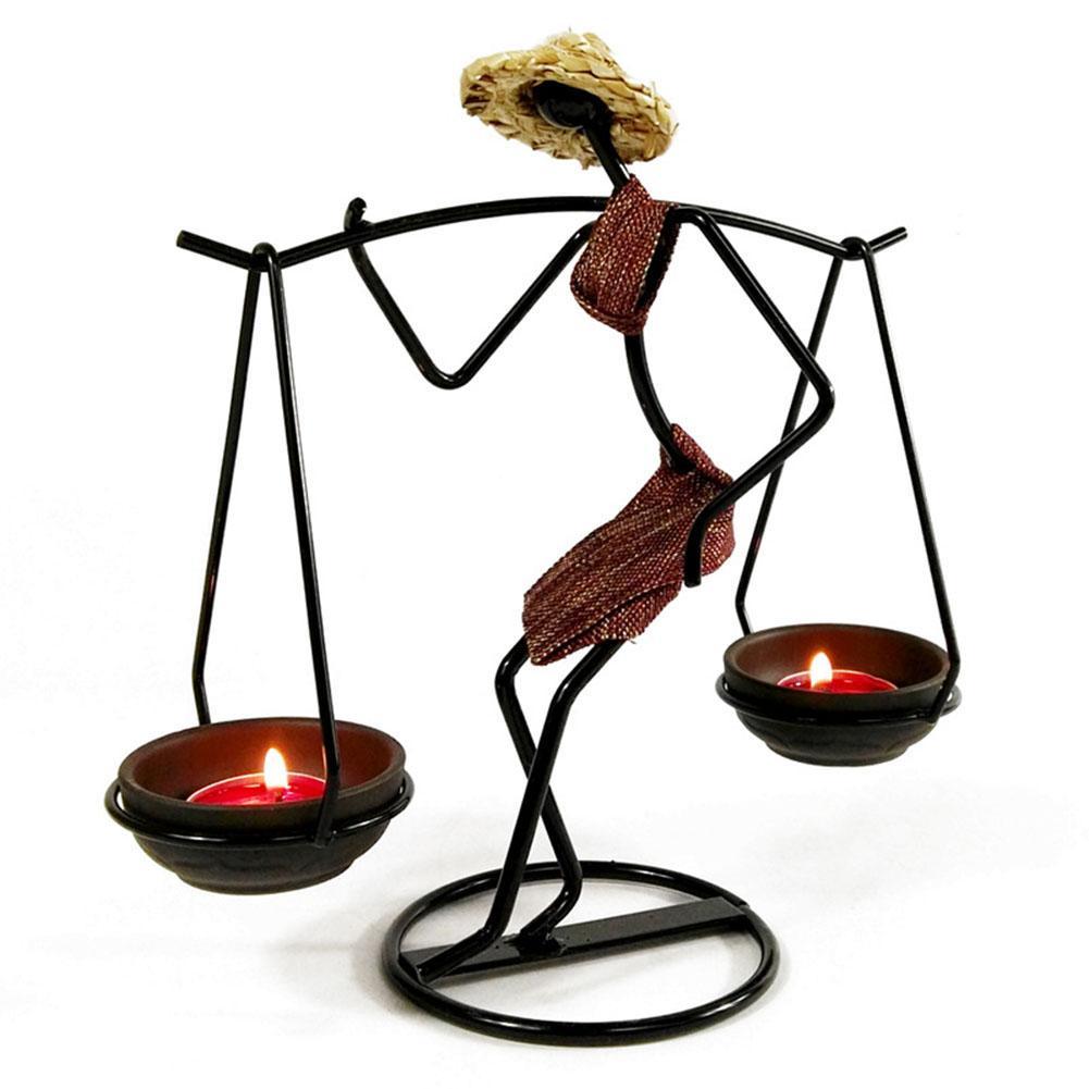 Romantic Girl Candle Holder – Handmade Iron Decorative Candlestick