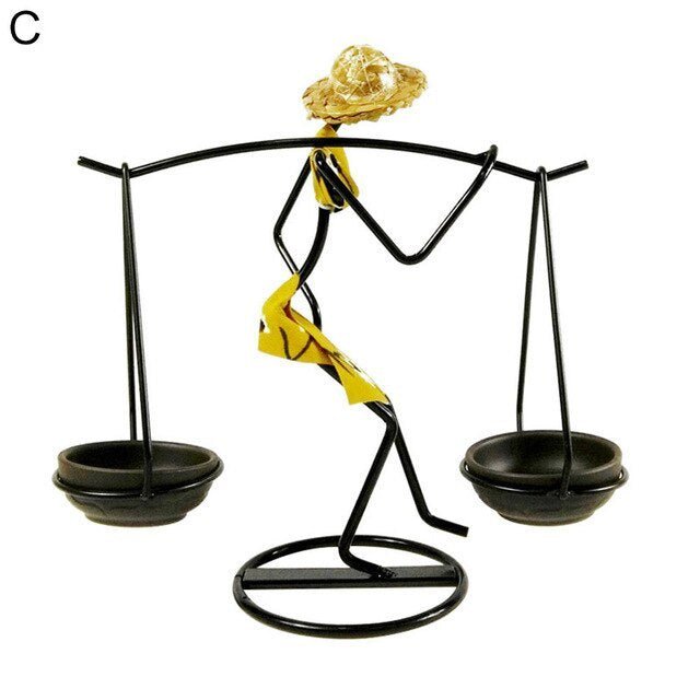 Romantic Girl Candle Holder – Handmade Iron Decorative Candlestick