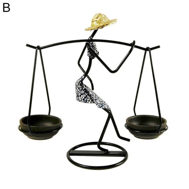 Romantic Girl Candle Holder – Handmade Iron Decorative Candlestick