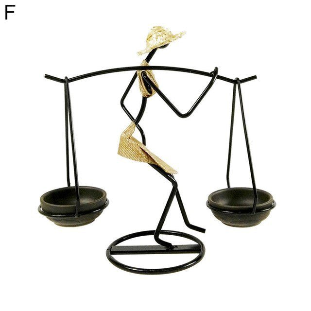 Romantic Girl Candle Holder – Handmade Iron Decorative Candlestick