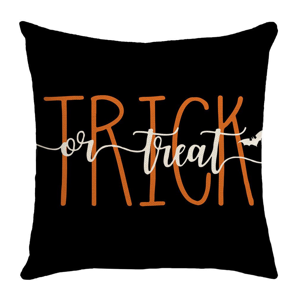 Set of 4 Halloween Pillow Covers – 18x18 Spooky Pumpkin & Buffalo Plaid Designs