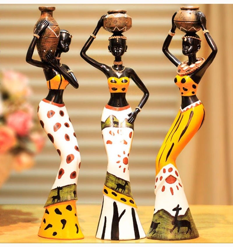 Three - Piece Resin Doll Sculpture – Creative Home Déco
